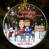 Christmas Family Couple I'm Yours No Returns Or Refunds - Gift For Couples - Personalized Custom Circle Acrylic Ornament