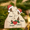 Christmas Dog Family - Personalized Custom Shaped Wooden Ornament