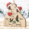 Christmas Dog Family - Personalized Custom Shaped Wooden Ornament