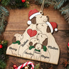 Christmas Dog Family - Personalized Custom Shaped Wooden Ornament