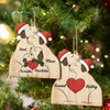 Christmas Dog Family - Personalized Custom Shaped Wooden Ornament