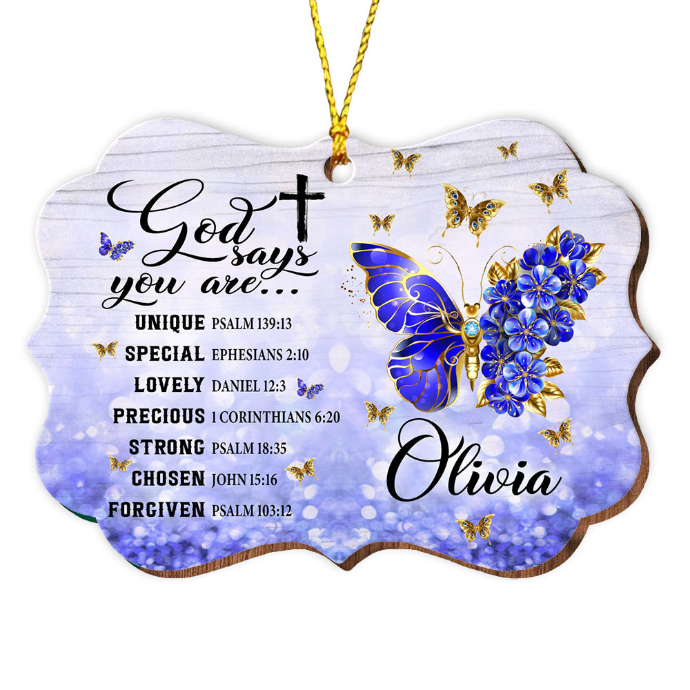 Blisscorners God Say You Are..., Custom Name - Personalized Custom Shaped Wooden Ornament - Memorial Gift2D Flat LM2111