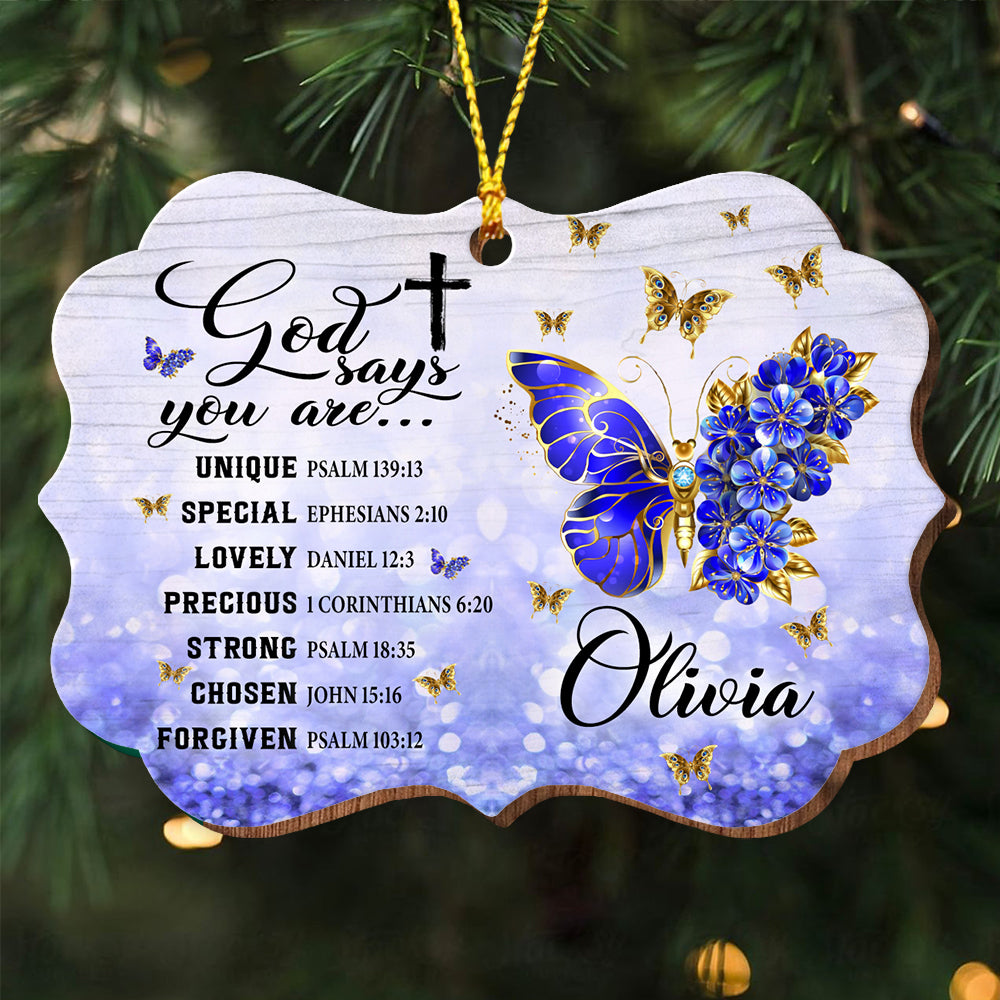 Blisscorners God Say You Are..., Custom Name - Personalized Custom Shaped Wooden Ornament - Memorial Gift2D Flat LM2111