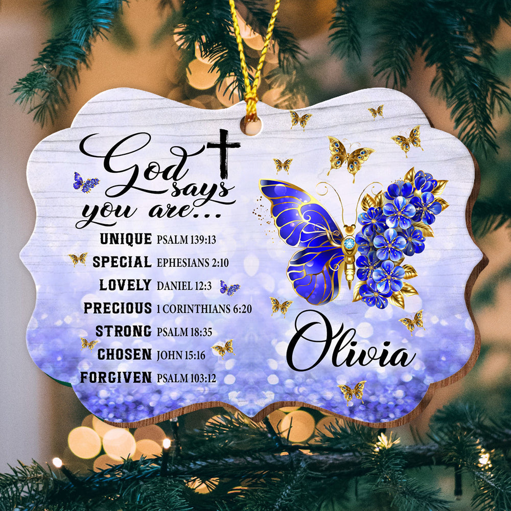 Blisscorners God Say You Are..., Custom Name - Personalized Custom Shaped Wooden Ornament - Memorial Gift2D Flat LM2111