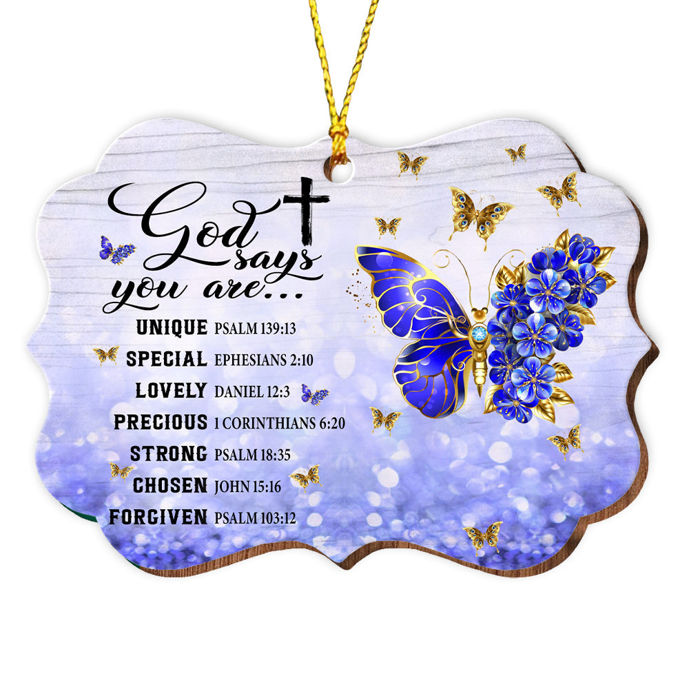 Blisscorners God Say You Are..., Custom Name - Personalized Custom Shaped Wooden Ornament - Memorial Gift2D Flat LM2111