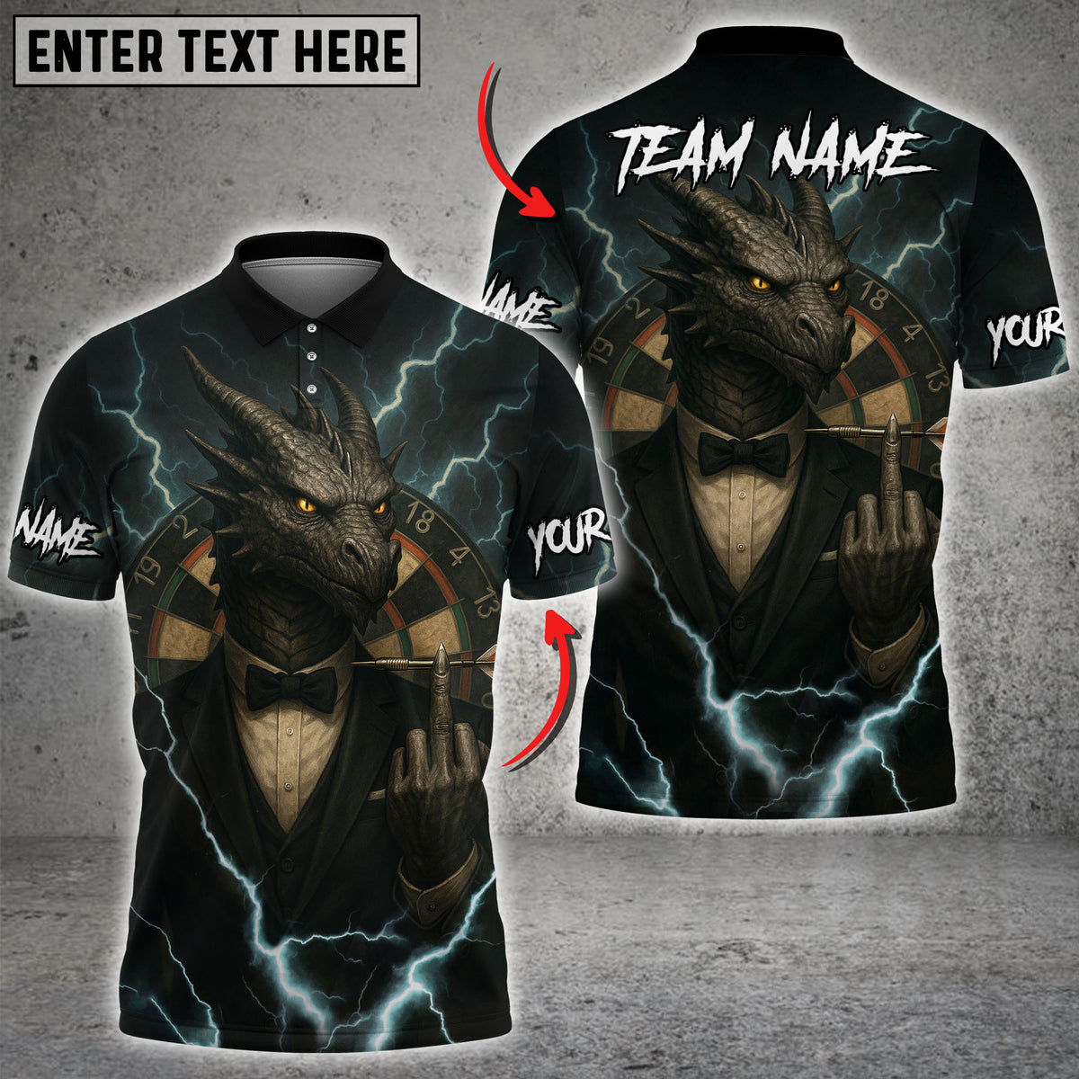 Blisscorners Darts Shadowlord Thunderstrike Dragon Multicolor Customized Name, Team Name 3D Shirts