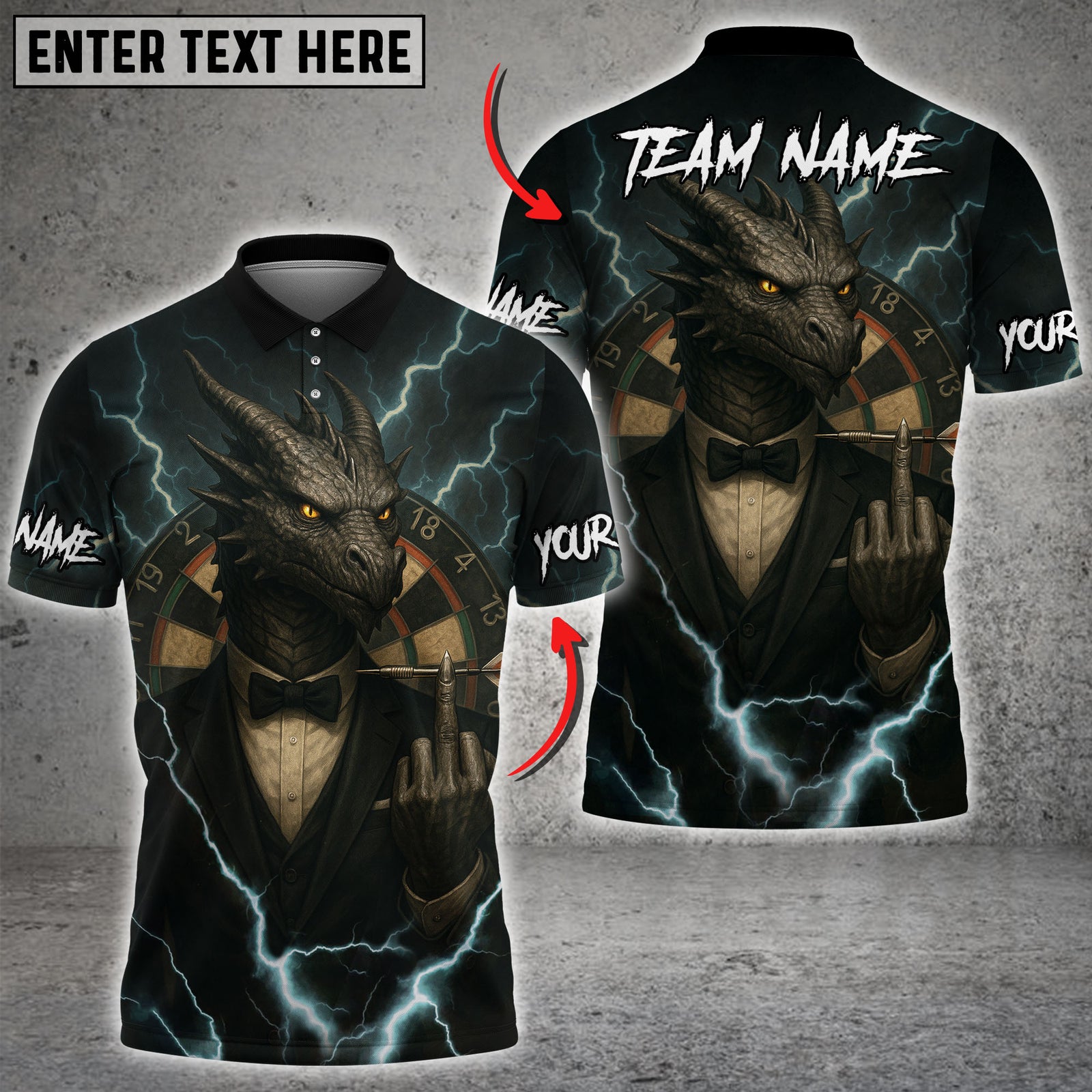 Blisscorners Darts Shadowlord Thunderstrike Dragon Multicolor Customized Name, Team Name 3D Shirts