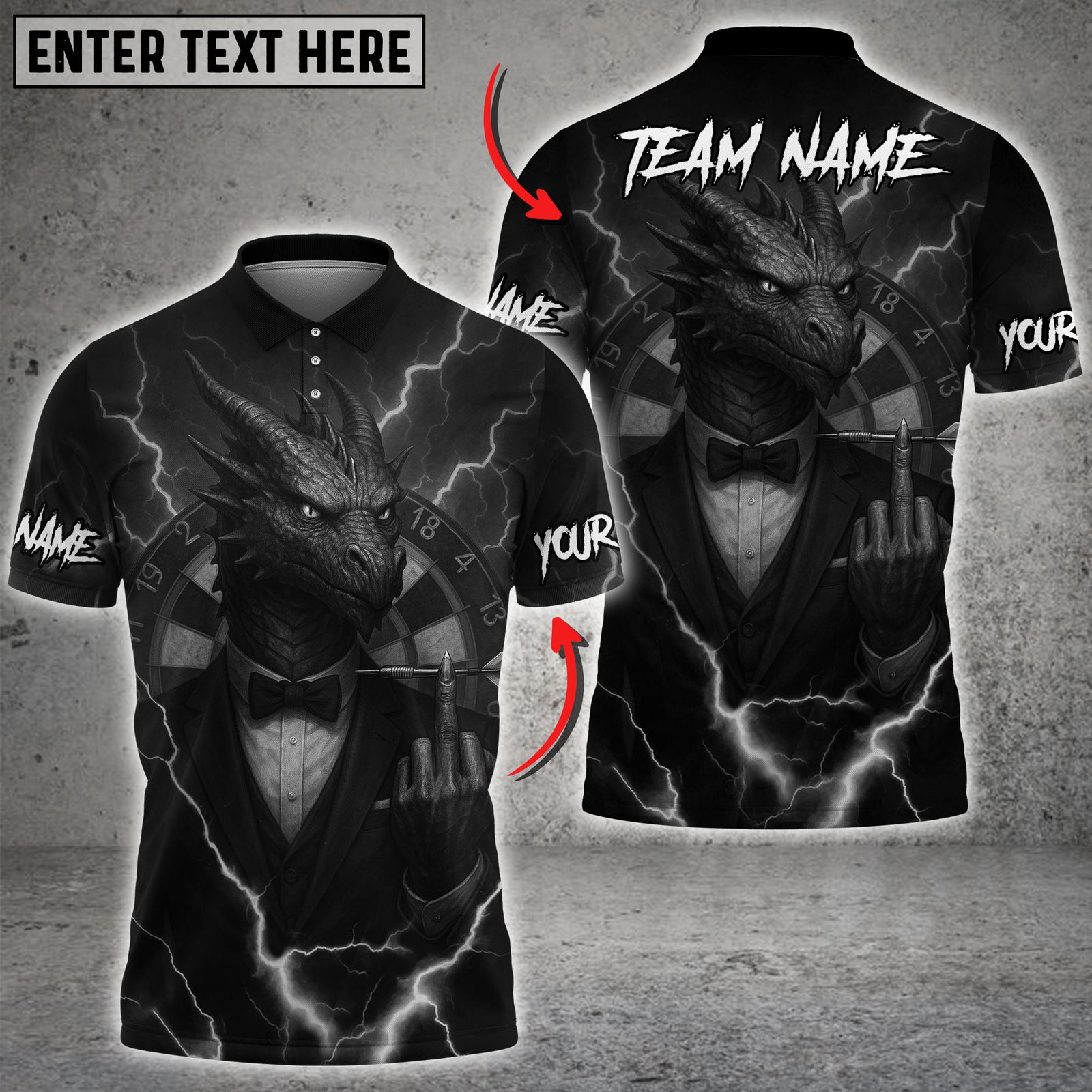 Blisscorners Darts Shadowlord Thunderstrike Dragon Multicolor Customized Name, Team Name 3D Shirts