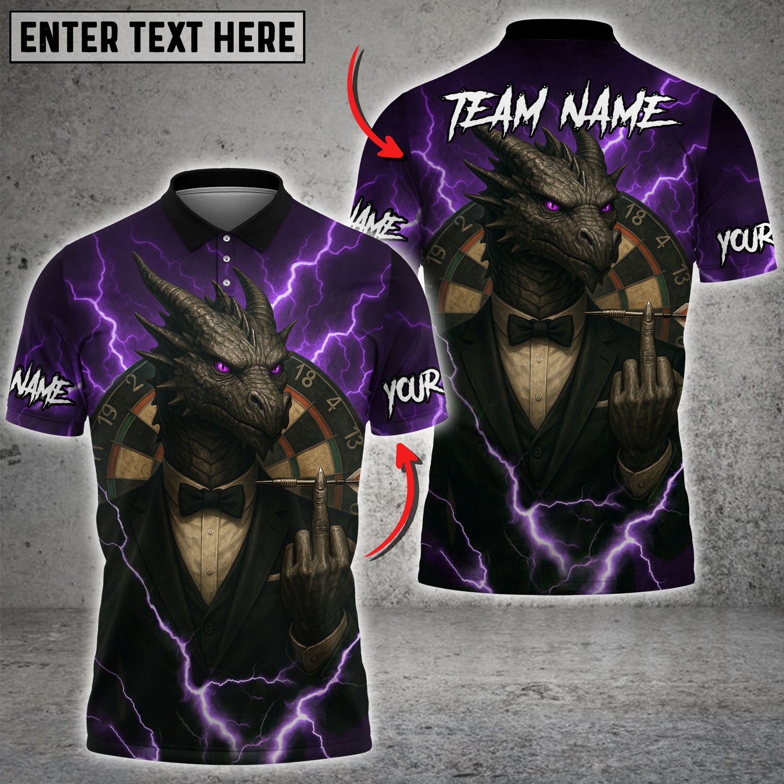 Blisscorners Darts Shadowlord Thunderstrike Dragon Multicolor Customized Name, Team Name 3D Shirts