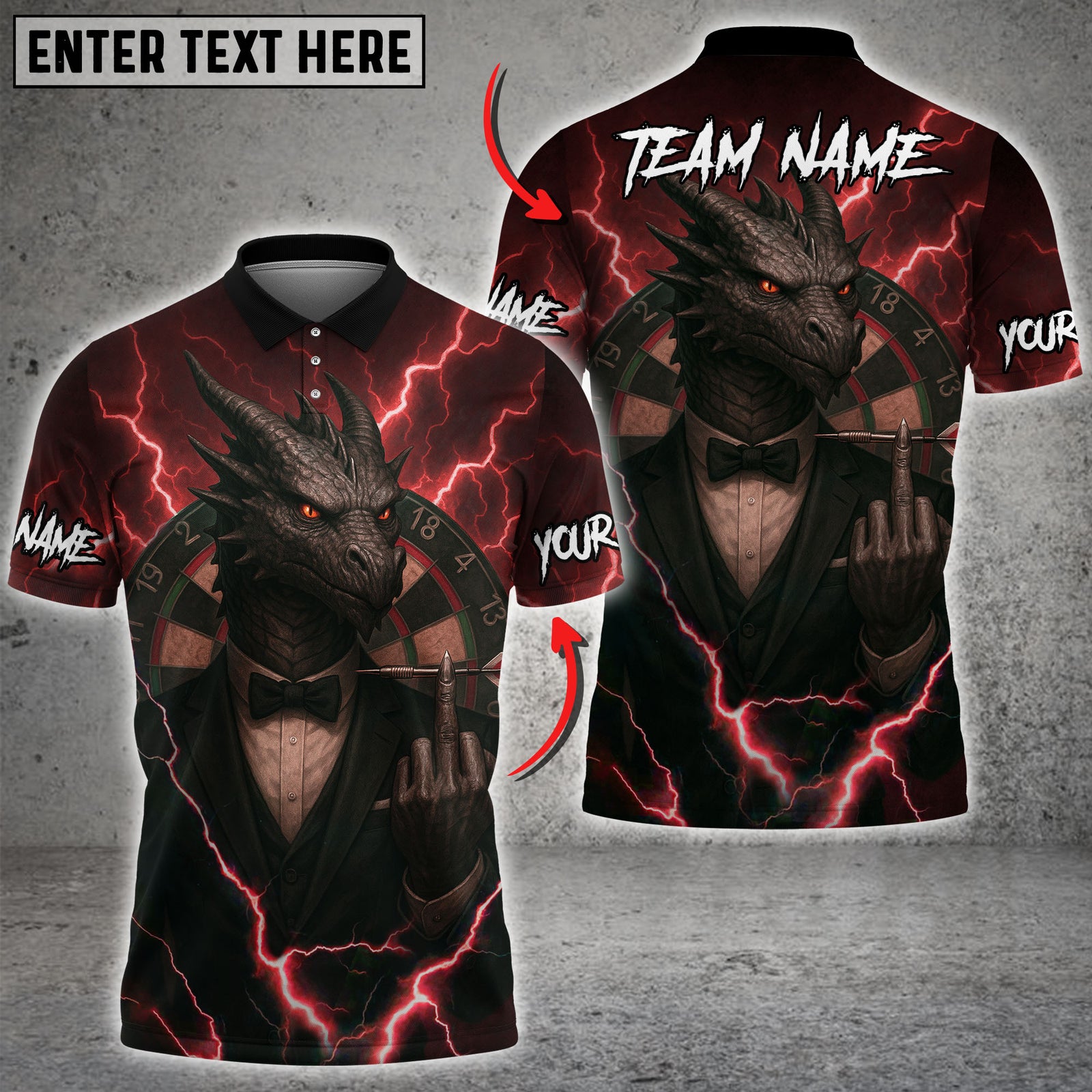 Blisscorners Darts Shadowlord Thunderstrike Dragon Multicolor Customized Name, Team Name 3D Shirts