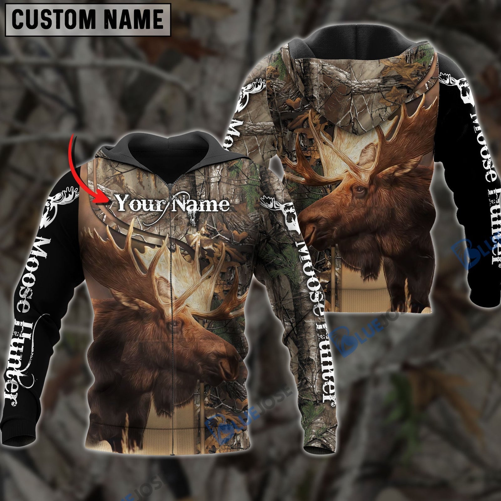 Blisscorners Custom Name Moose Hunting Shirt 3D Shirt