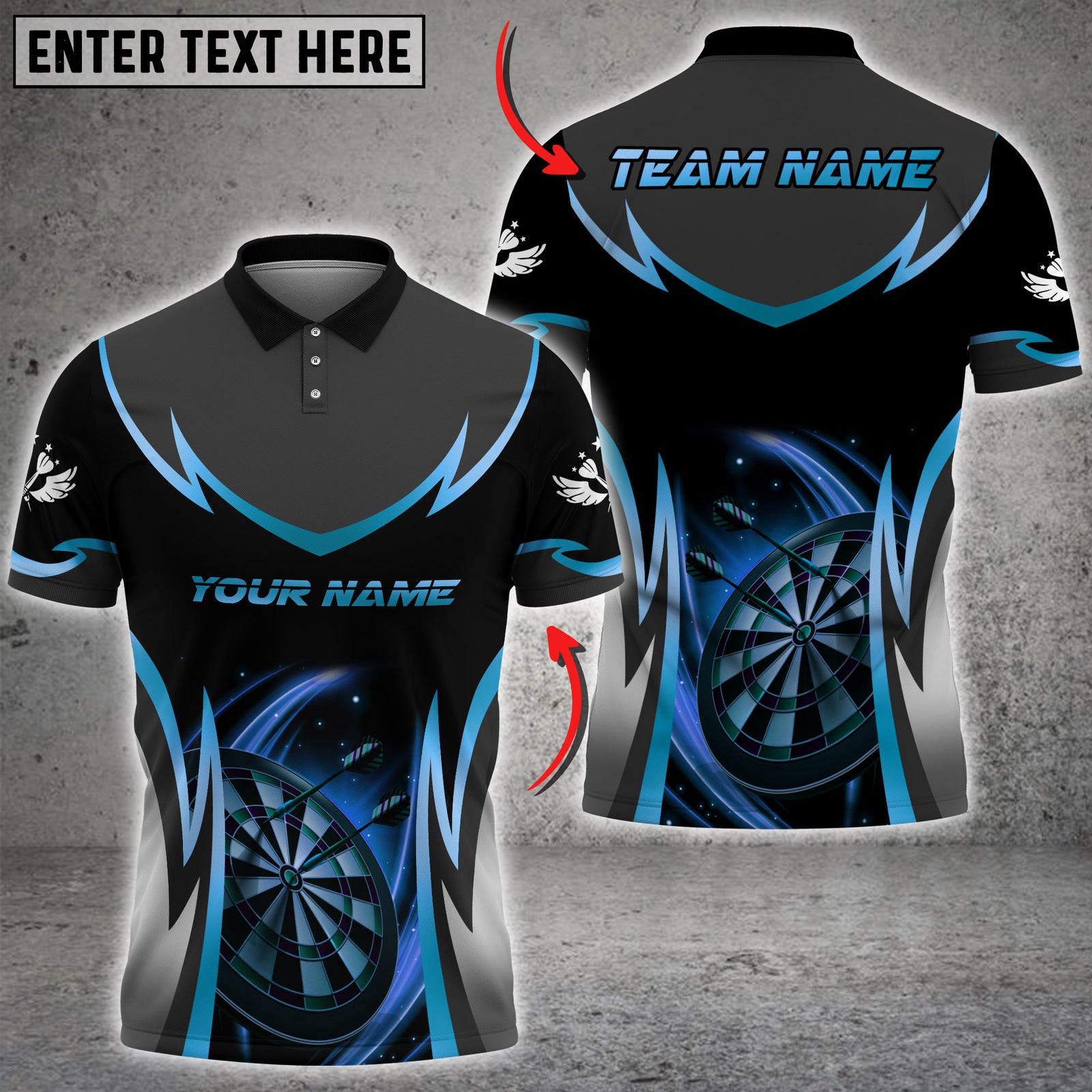 Blisscorners Darts Futuristic Lightning Dartboard Multicolor Customized Name, Team Name 3D Shirts