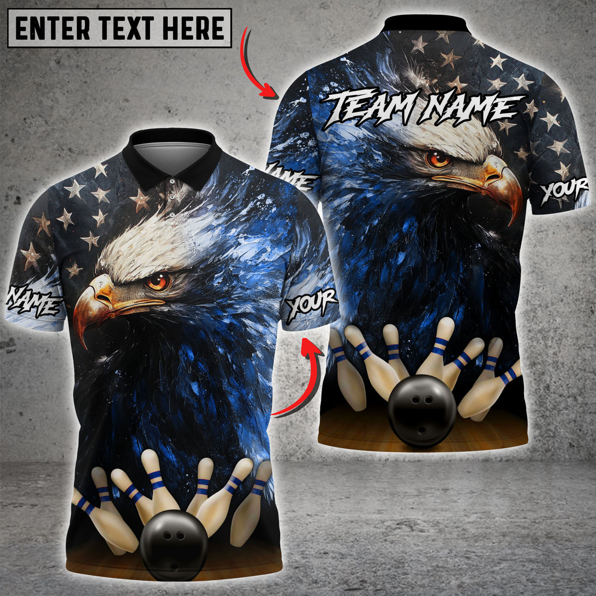 Blisscorners American Eagle Power Strike Bowling Jersey Multicolor Customized Name, Team Name 3D Shirts