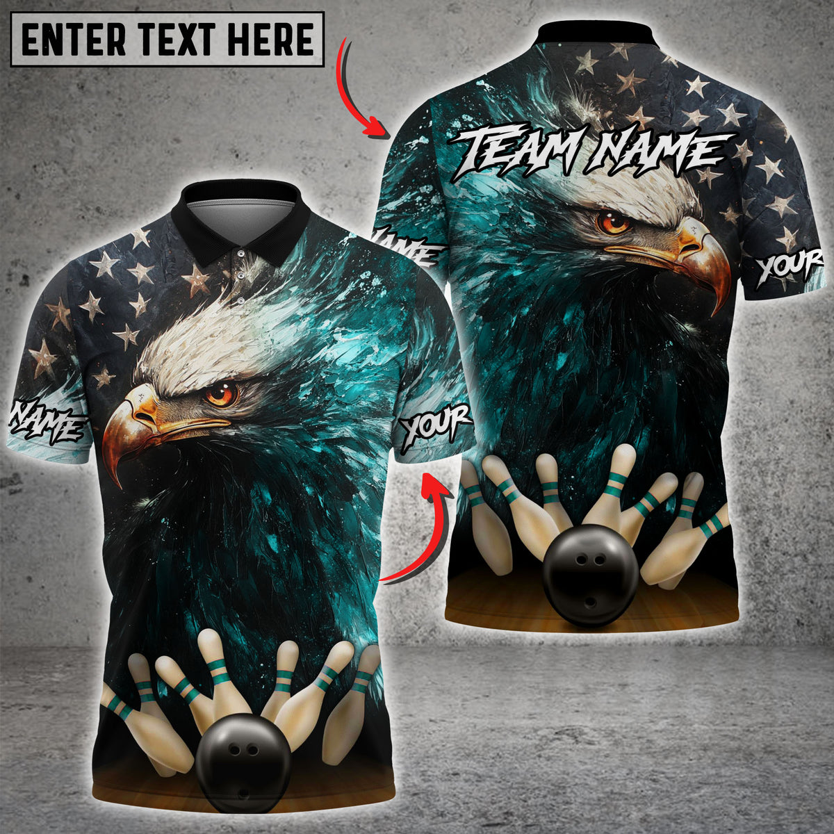 Blisscorners American Eagle Power Strike Bowling Jersey Multicolor Customized Name, Team Name 3D Shirts