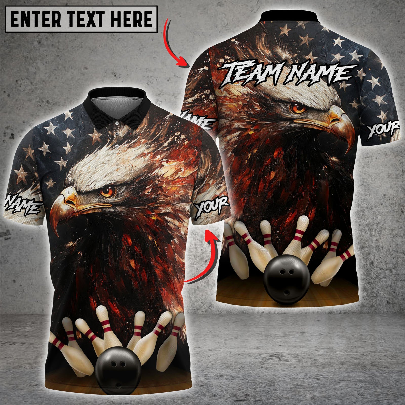Blisscorners American Eagle Power Strike Bowling Jersey Multicolor Customized Name, Team Name 3D Shirts