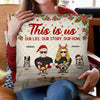 Couple You & Me And The Dogs - Christmas Gift For Dog Lovers - Personalized Custom Pillow