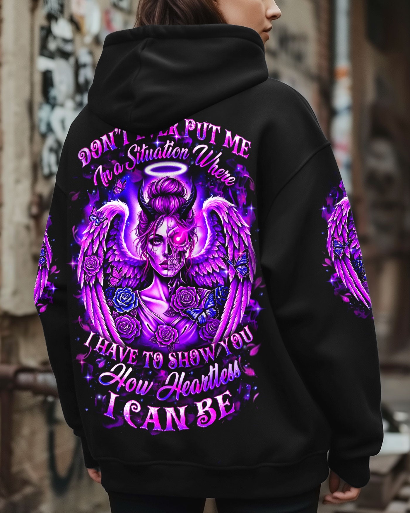 BLISSCORNERS NOT EVERYONE LIKES ME SKULL MESSY BUN ALL OVER PRINT