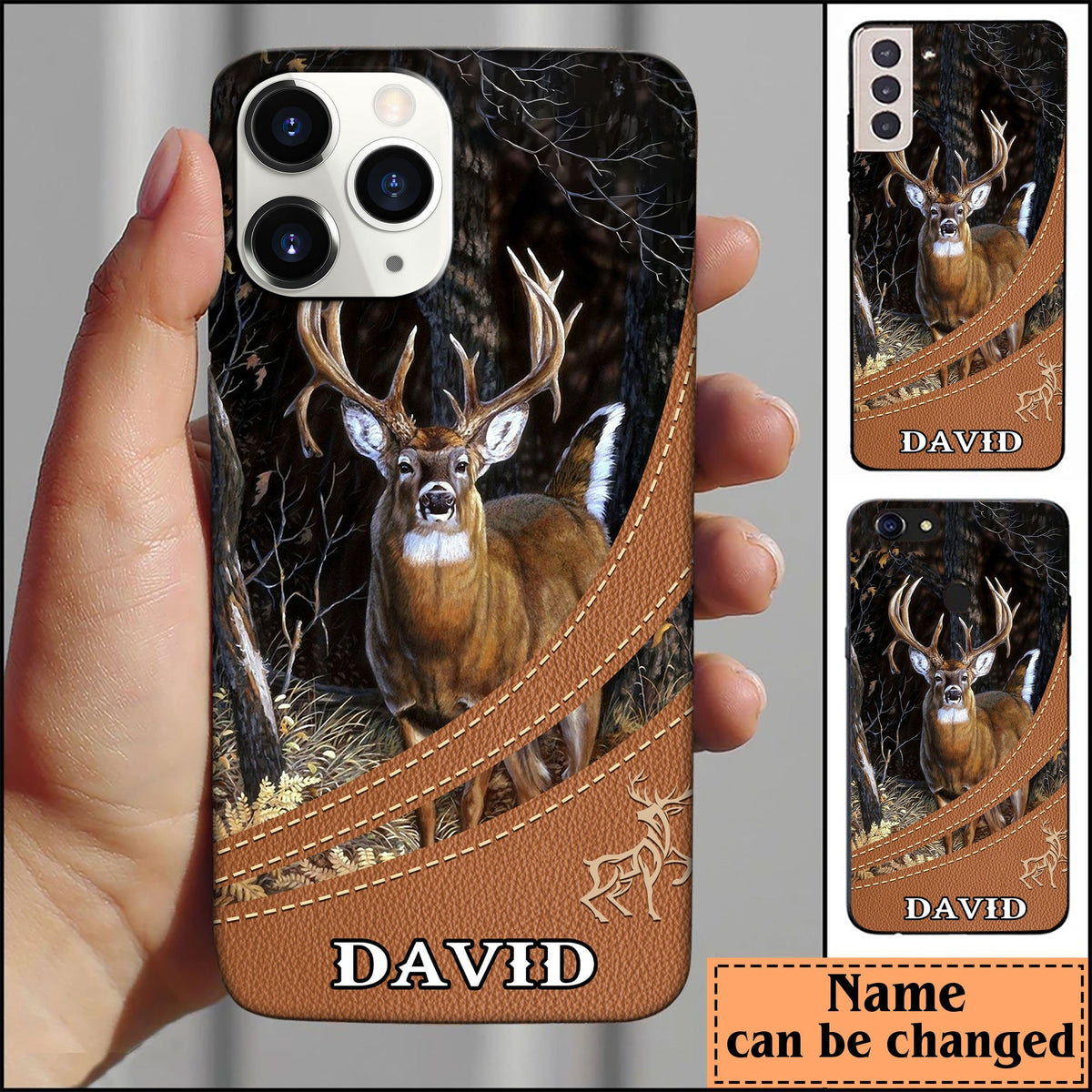 Blisscorners Deer Hunting Forest Pattern Personalized Name Phone Case LM0912