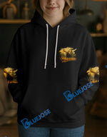 Blisscorners Black Moose Hunter Personalized Name Hoodie For Hunting Lover
