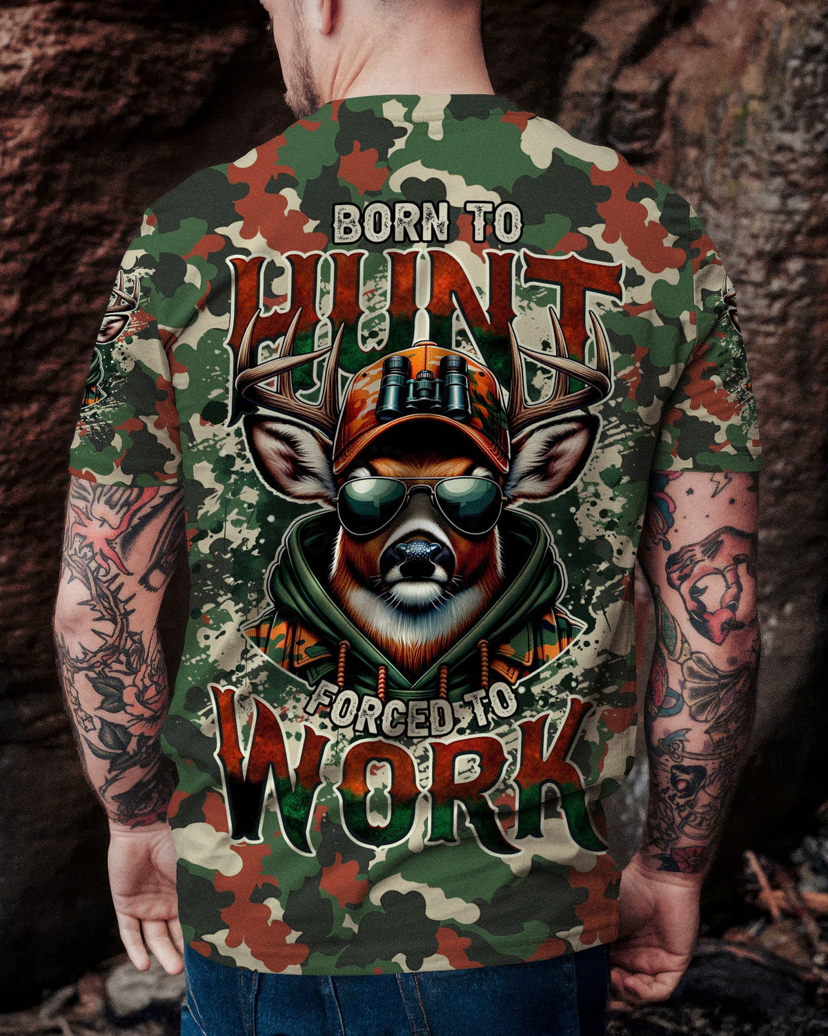 BLISSCORNERS BORN TO HUNT DEER CAMO ALL OVER PRINT