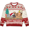 Christmas Lying Dog Happy Pawlidays - Personalized Unisex Ugly Sweater