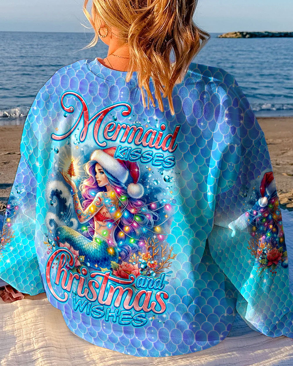 BLISSCORNERS MERMAID KISSES AND CHRISTMAS WISHES ALL OVER PRINT