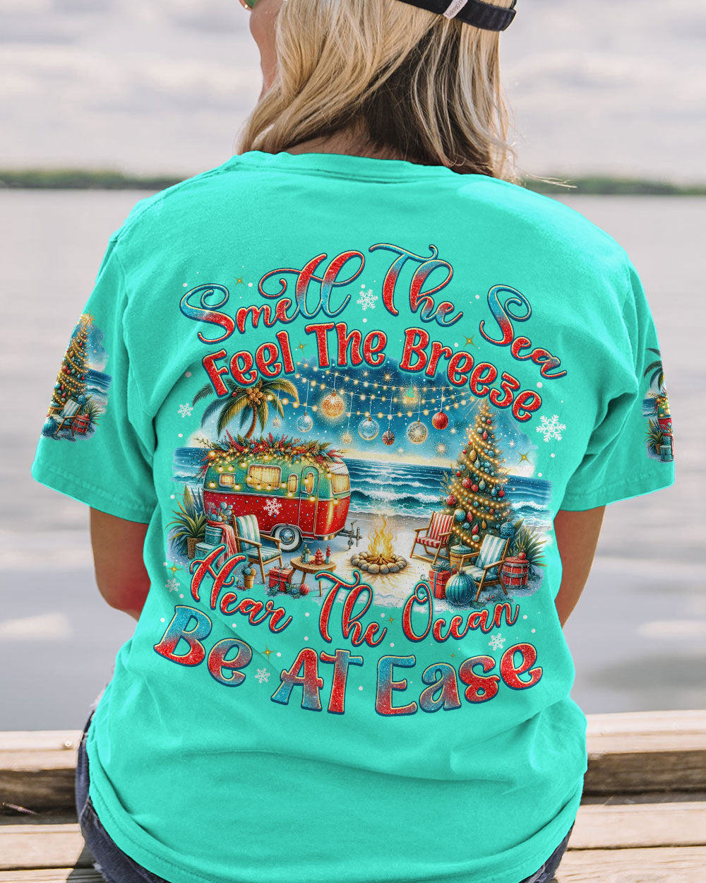 BLISSCORNERS SMELL THE SEA FEEL THE BREEZE CHRISTMAS ALL OVER PRINT