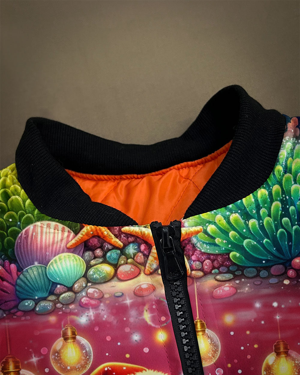 BLISSCORNERS HOLLY JOLLY MERMAID CHRISTMAS BOMBER JACKET