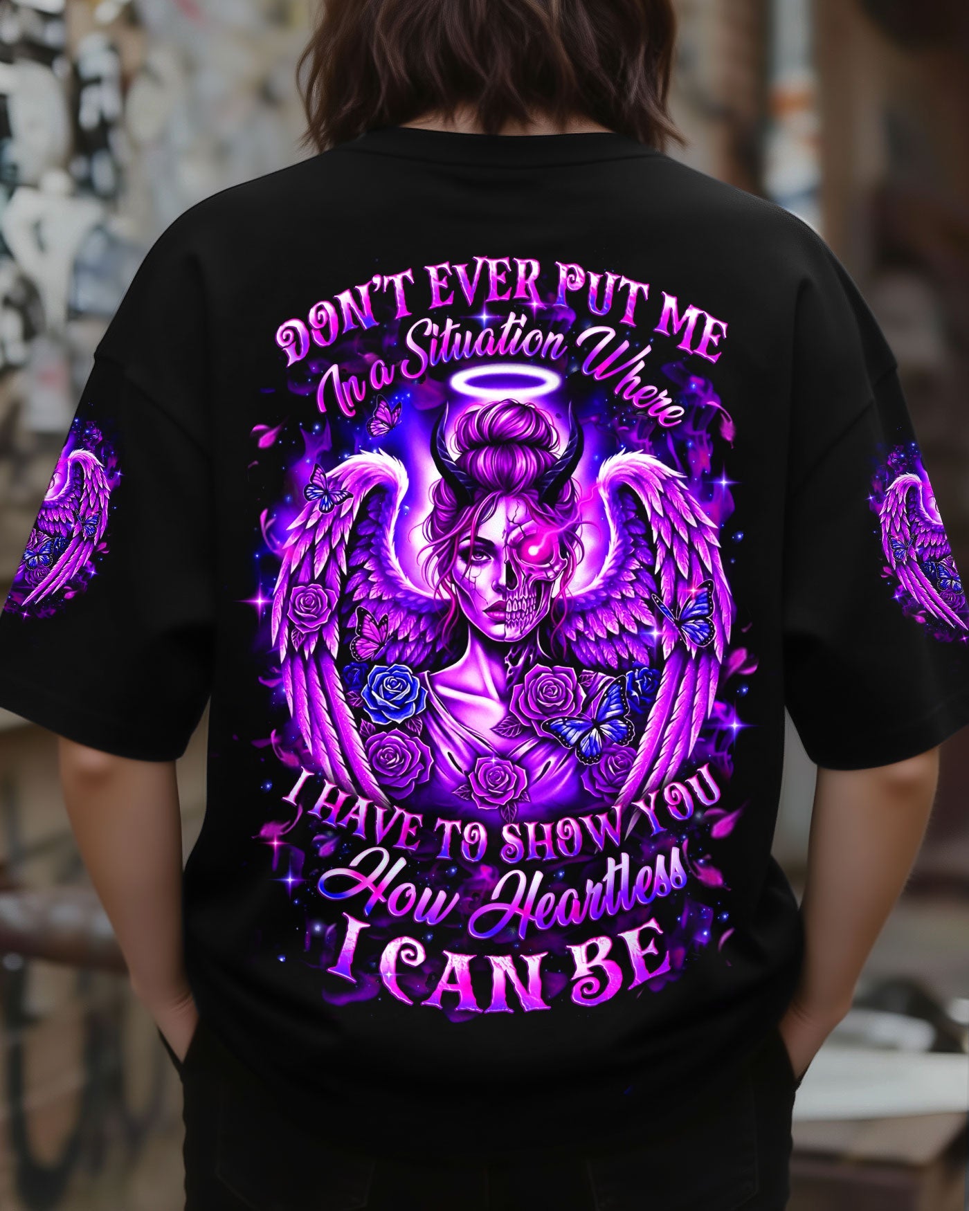 BLISSCORNERS NOT EVERYONE LIKES ME SKULL MESSY BUN ALL OVER PRINT