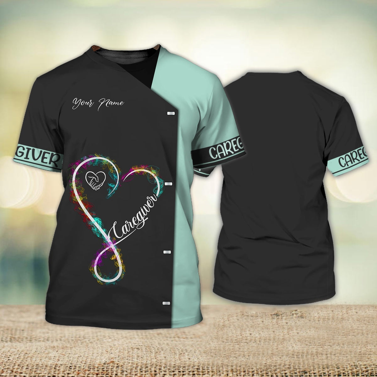 Blisscorners Personalized Caregiver Shirts Home Care Caregiver Uniform Heart