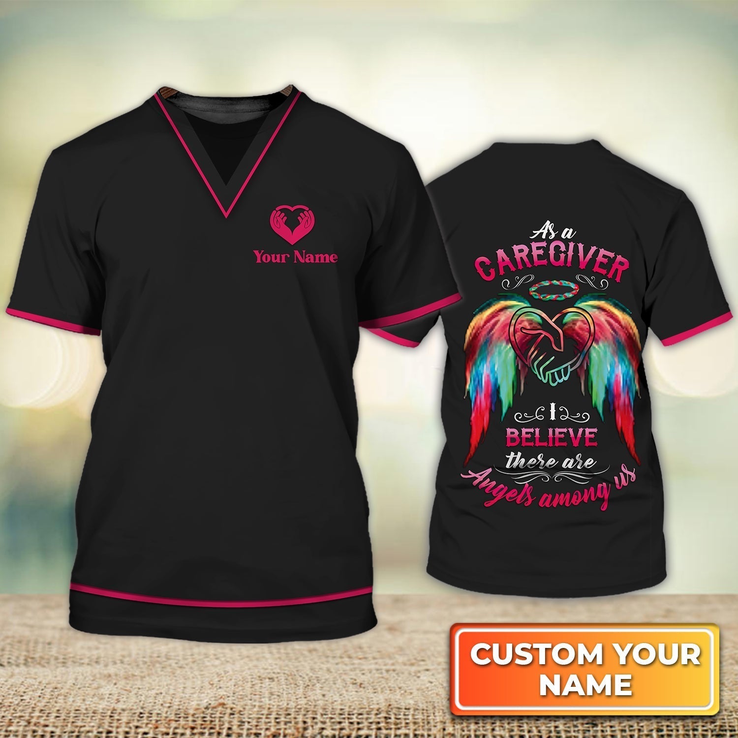 Blisscorners Custom Caregiver Nurse Shirts Caregiver Believe There Are Angels Among Us Home Care Caregiver Uniform