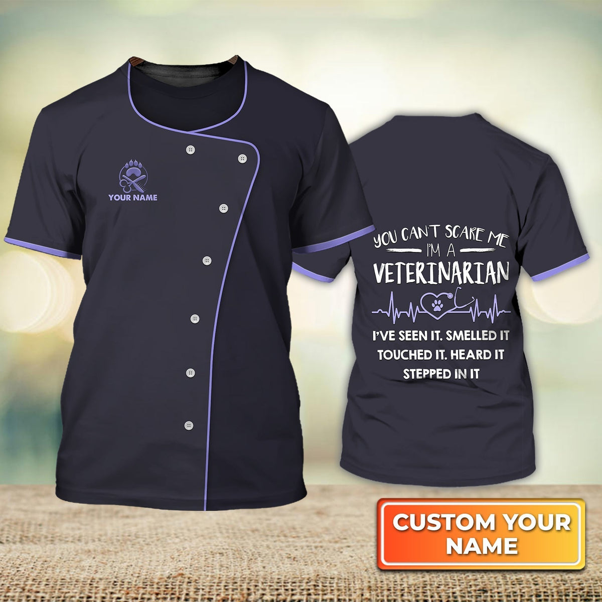 Blisscorners Personalized 3D All Over Printed Veterinarian Shirts You Can'T Scare Me Veterinarian Uniform