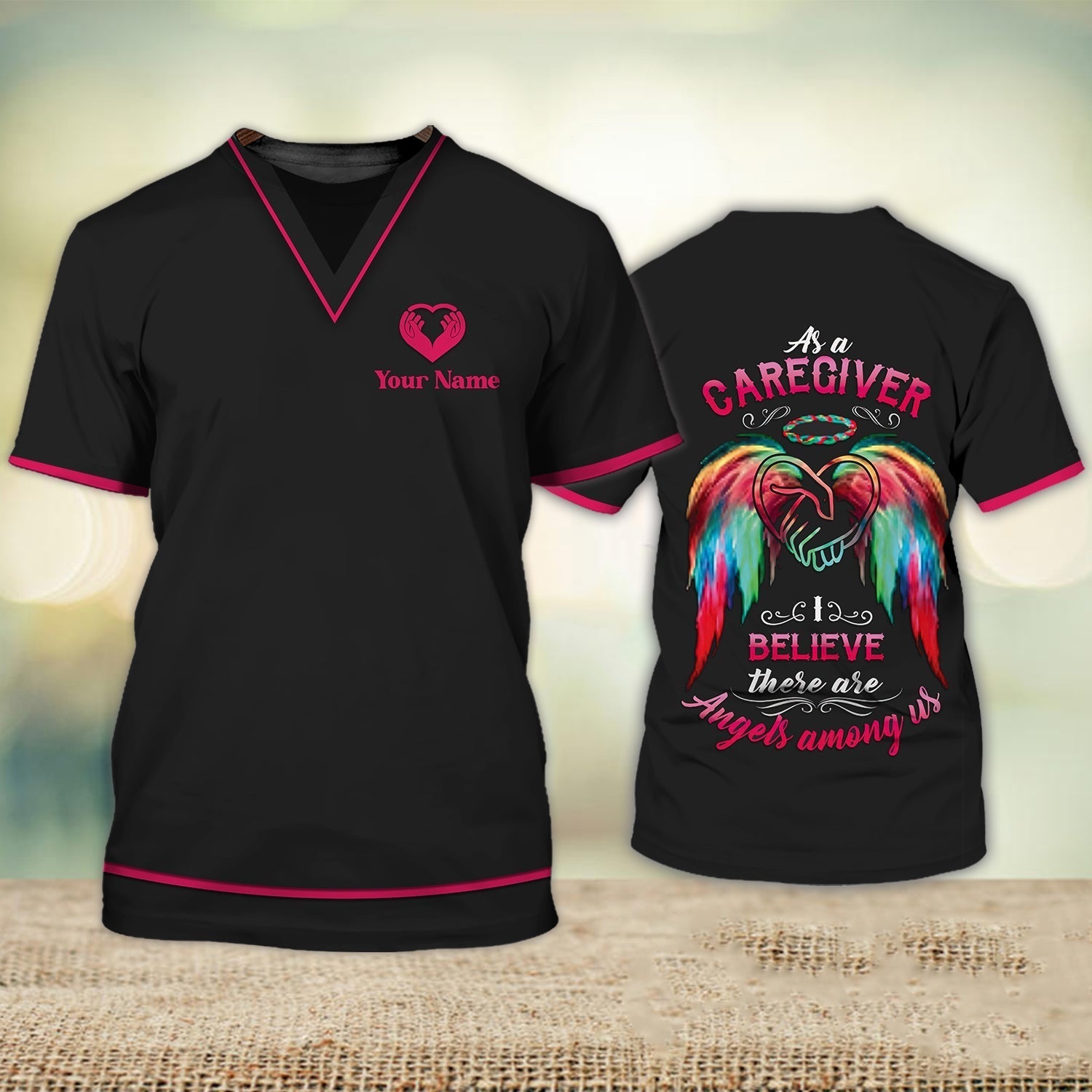 Blisscorners Custom Caregiver Nurse Shirts Caregiver Believe There Are Angels Among Us Home Care Caregiver Uniform