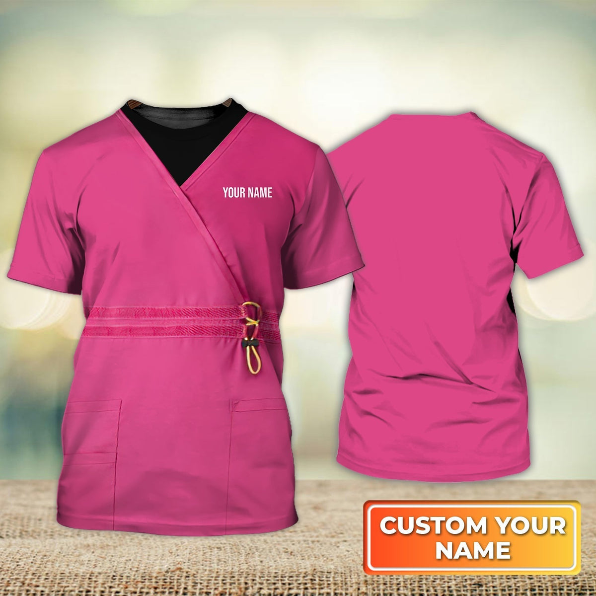 Blisscorners Love Nursing Nurse Life Registered Nurse Uniform Pink Personalized Name 3D Tshirt