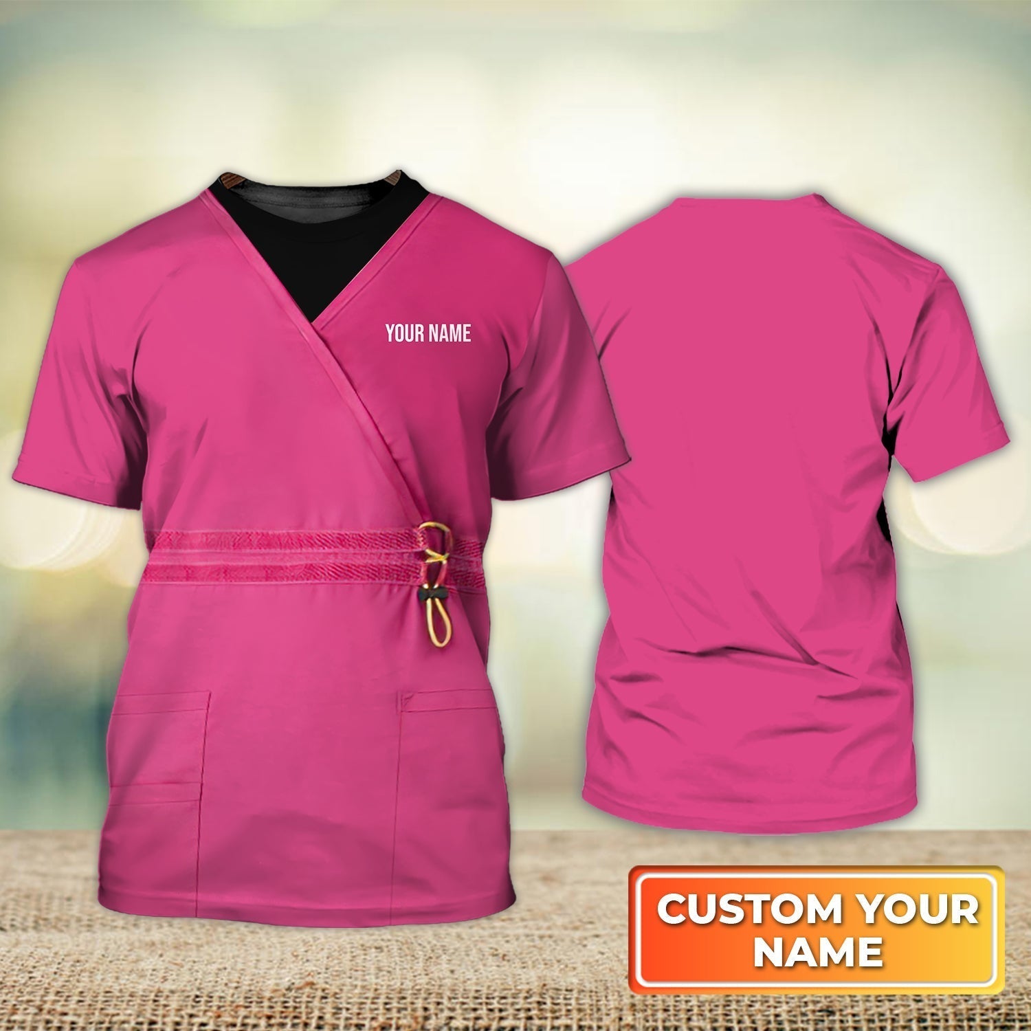 Blisscorners Love Nursing Nurse Life Registered Nurse Uniform Pink Personalized Name 3D Tshirt