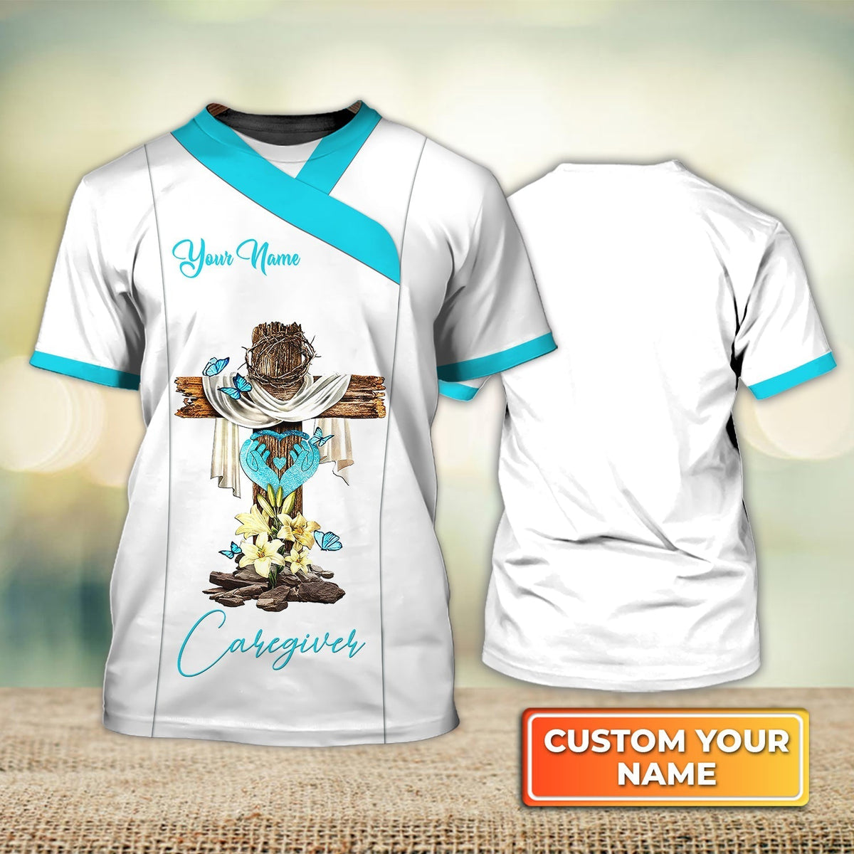 Blisscorners Custom Caregiver Nurse Shirts For Her Home Care Caregiver Uniform White Caregiver Presents