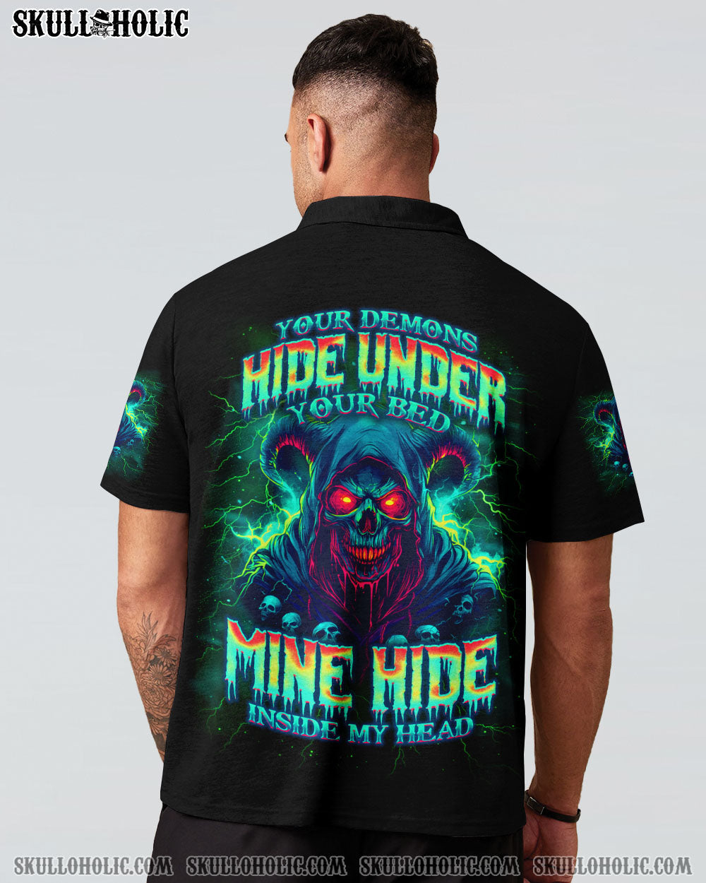 BLISSCORNERS YOUR DEMONS HIDE UNDER YOUR BED SKULL ALL OVER PRINT