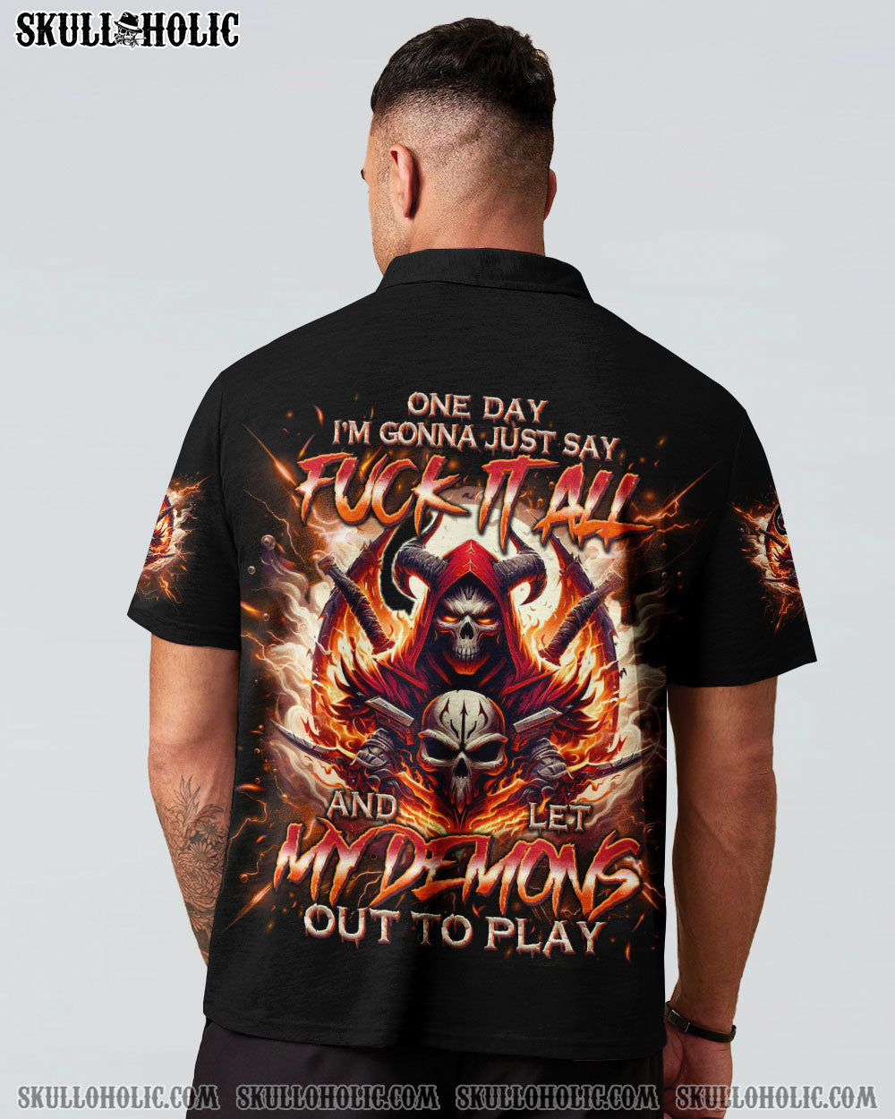 BLISSCORNERS ONE DAY I'M GONNA JUST SAY FIRE SKULL ALL OVER PRINT