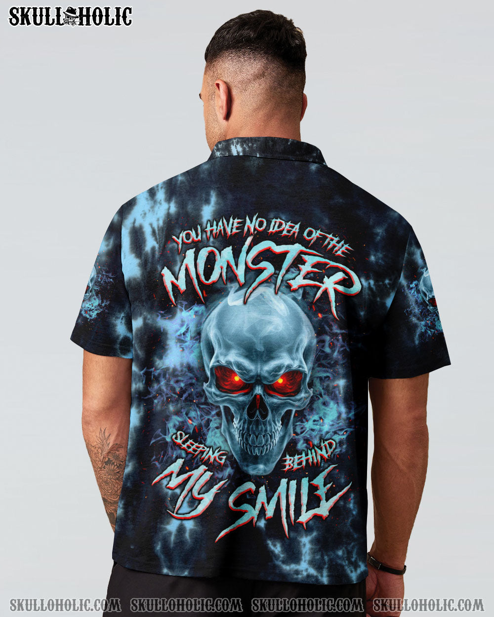 BLISSCORNERS THE MONSTER SLEEPING BEHIND MY SMILE SKULL TIE DYE  ALL OVER PRINT