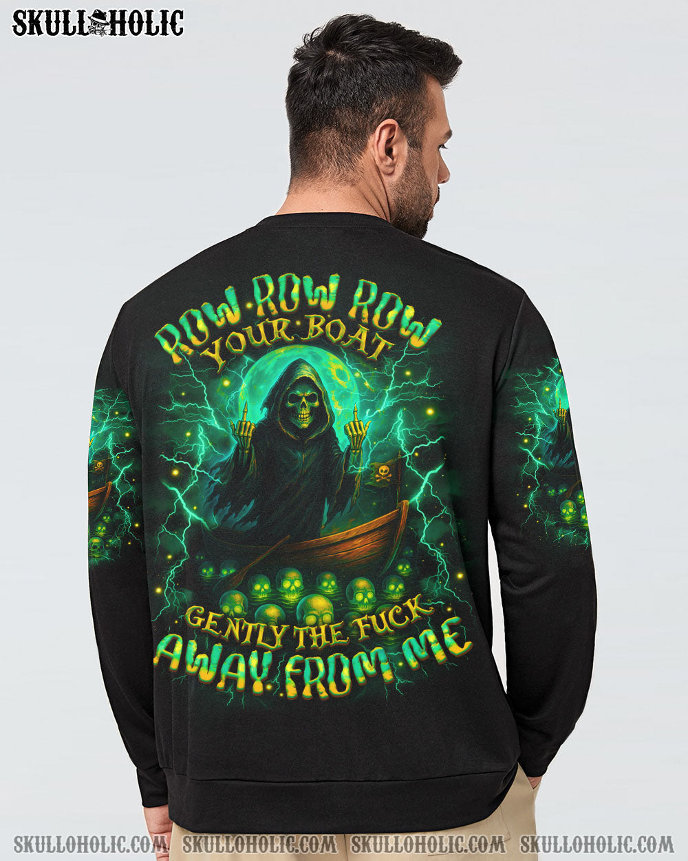 BLISSCORNERS ROW ROW ROW YOUR BOAT REAPER SKULL ALL OVER PRINT