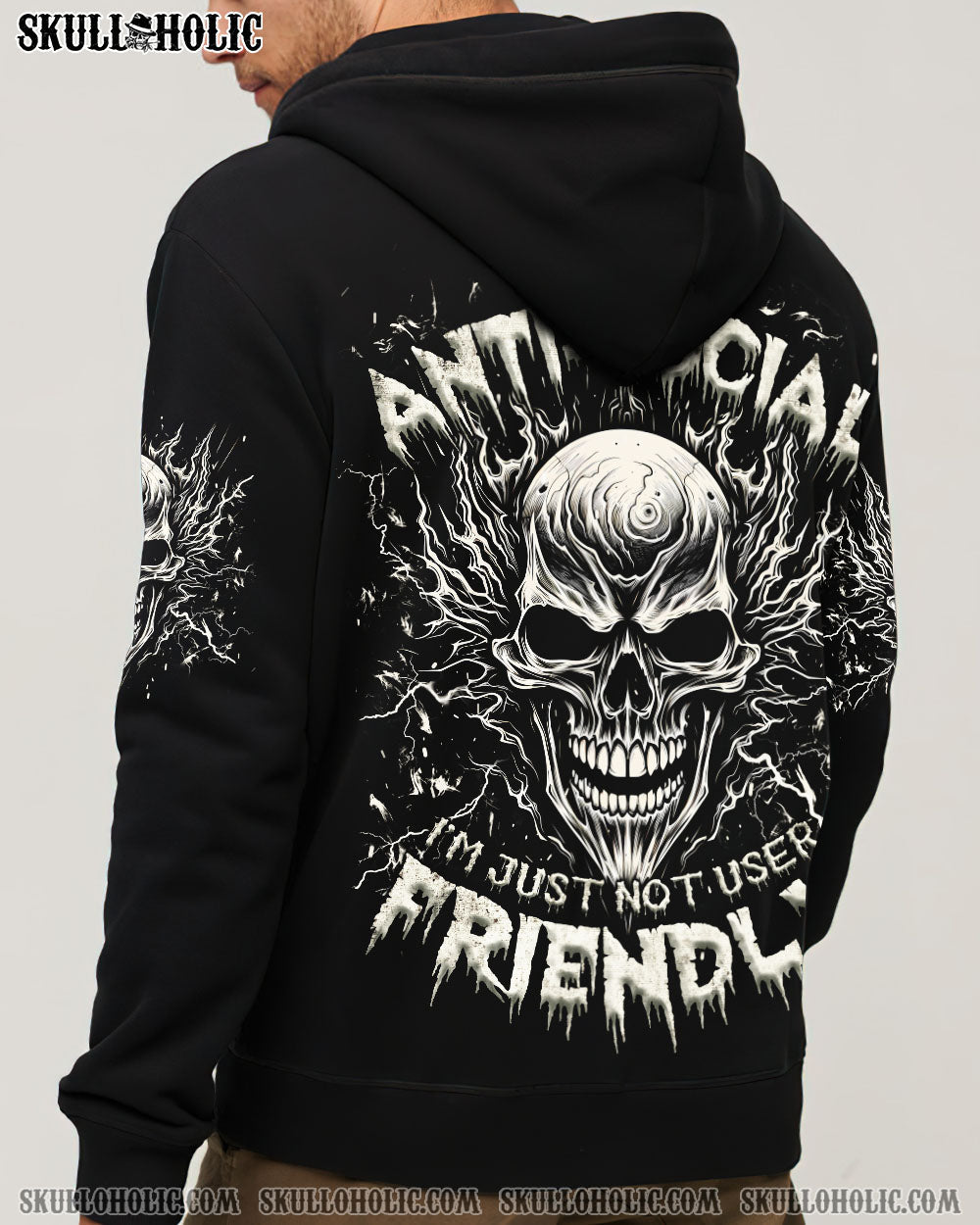 BLISSCORNERS I'M NOT ANTI-SOCIAL SKULL ALL OVER PRINT