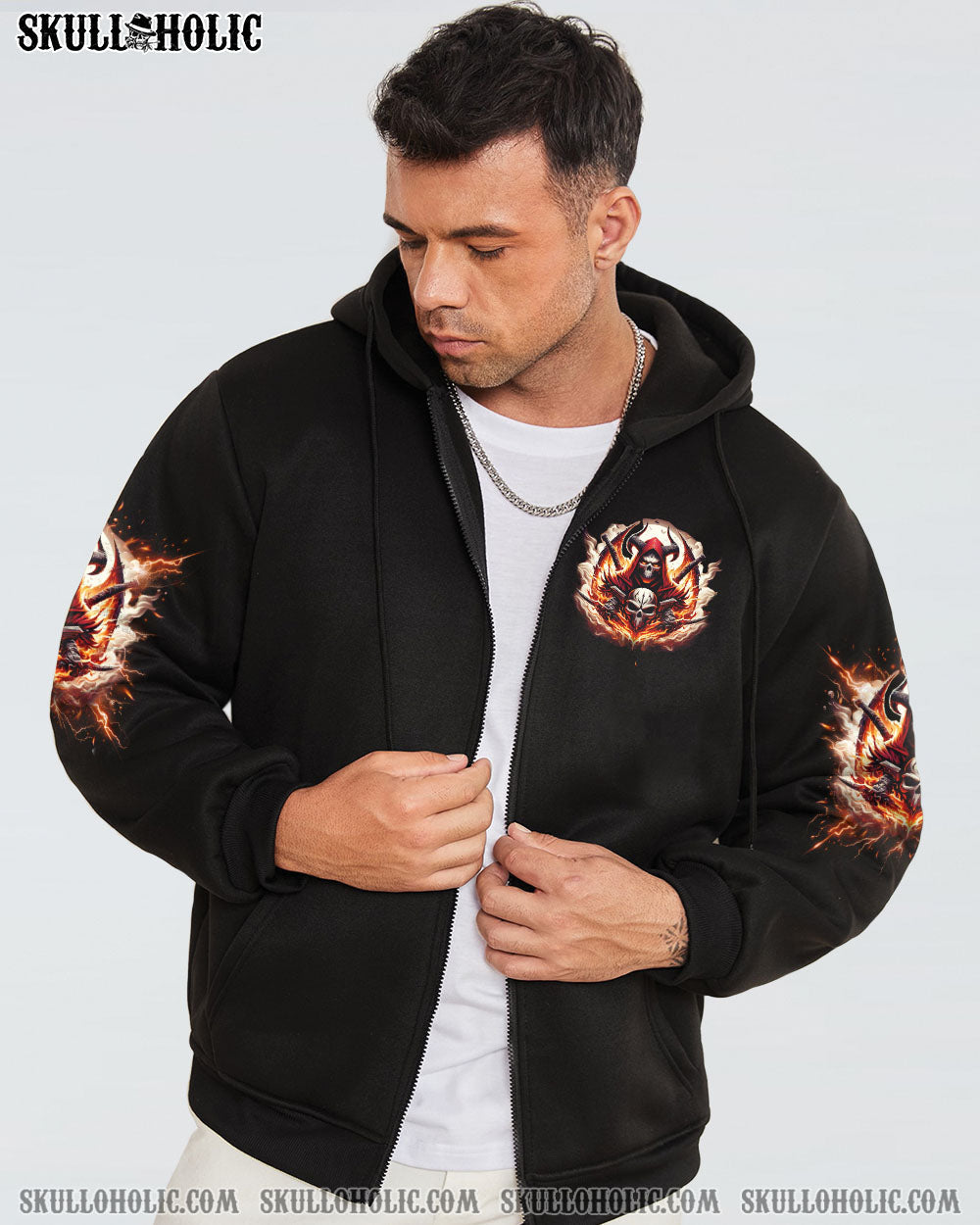 BLISSCORNERS ONE DAY I'M GONNA JUST SAY FIRE SKULL ALL OVER PRINT