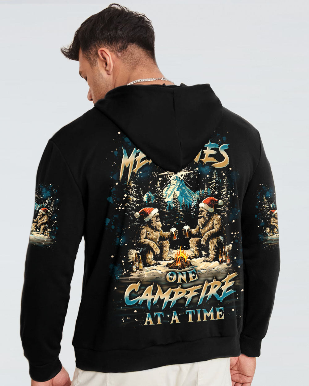 BLISSCORNERS MAKING MEMORIES ONE CAMPFIRE BIGFOOT CHRISTMAS ALL OVER PRINT