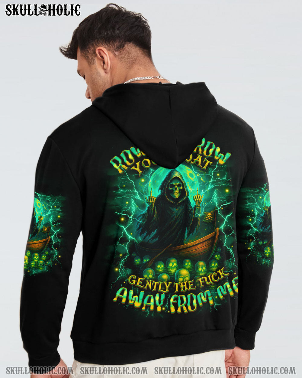 BLISSCORNERS ROW ROW ROW YOUR BOAT REAPER SKULL ALL OVER PRINT