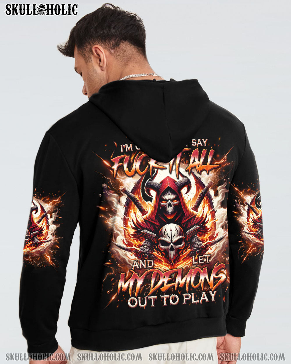 BLISSCORNERS ONE DAY I'M GONNA JUST SAY FIRE SKULL ALL OVER PRINT