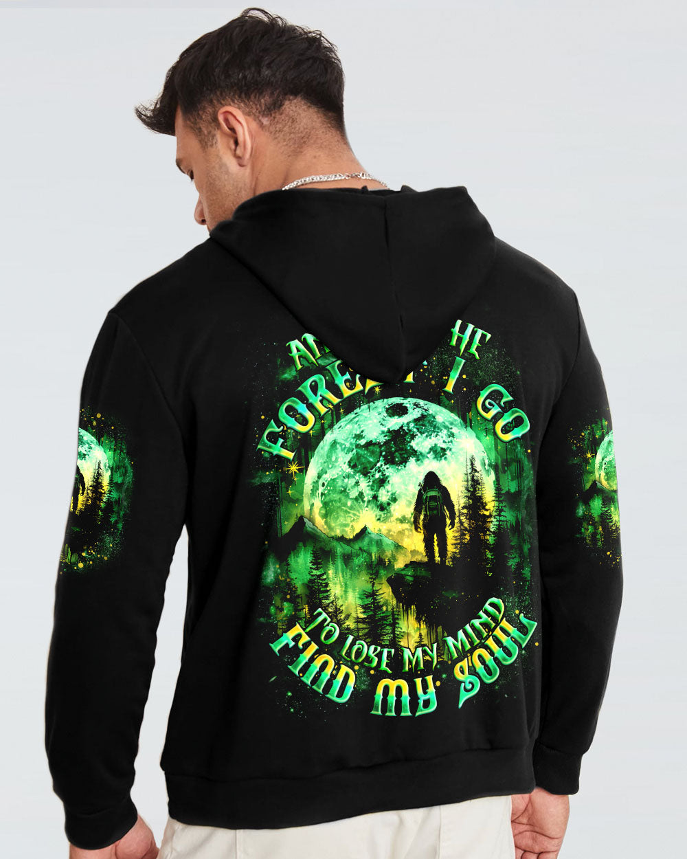 BLISSCORNERS AND INTO THE FOREST I GO BIGFOOT ALL OVER PRINT