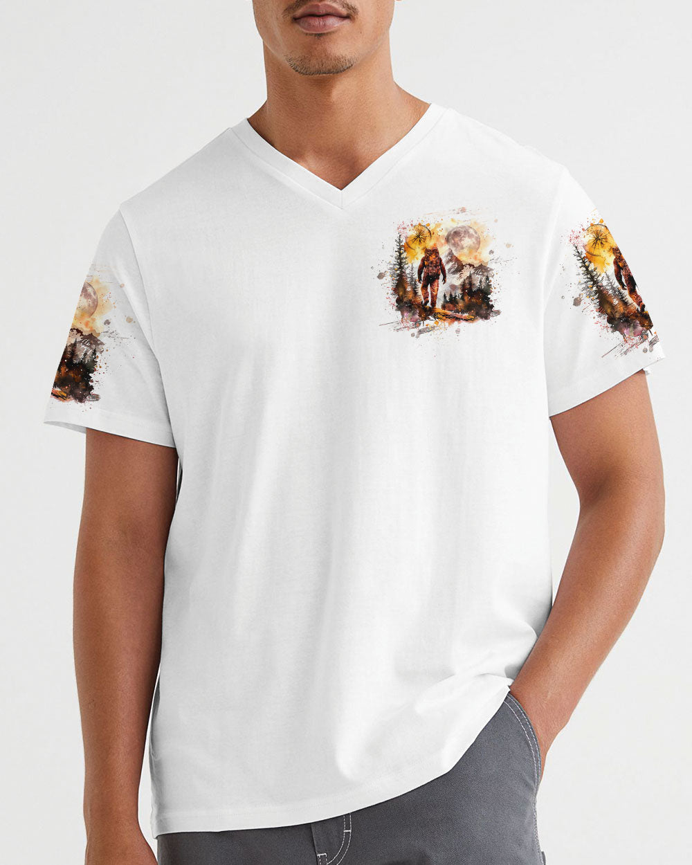 BLISSCORNERS NOT ALL WHO WANDER ARE LOST BIGFOOT COMPASS ALL OVER PRINT