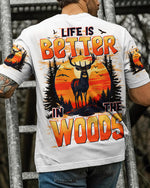 BLISSCORNERS LIFE IS BETTER IN THE WOODS DEER ALL OVER PRINT