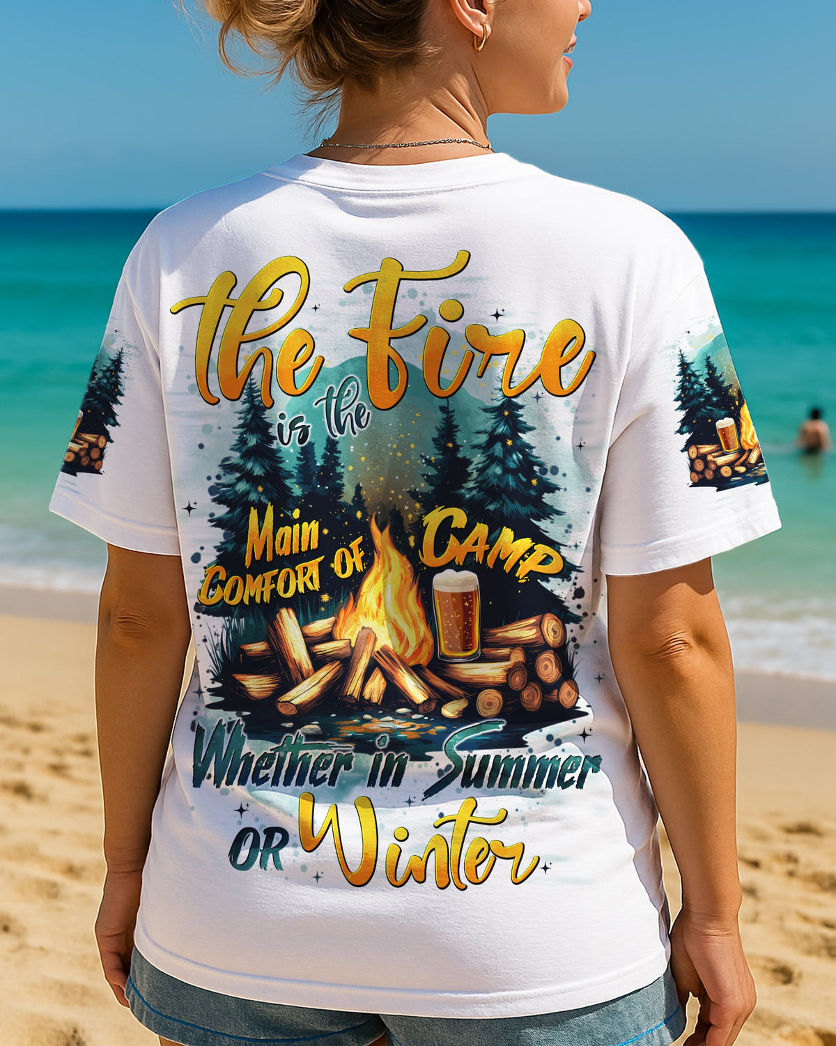 BLISSCORNERS THE FIRE IS THE MAIN COMFORT OF CAMP ALL OVER PRINT