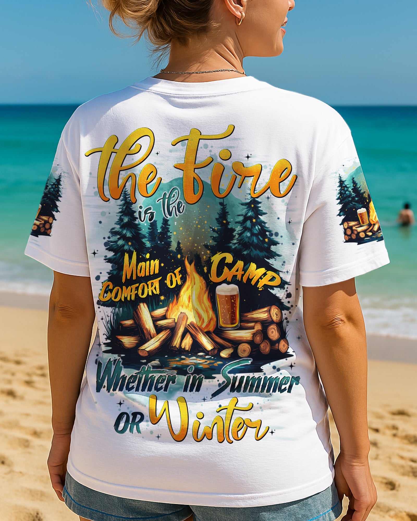BLISSCORNERS THE FIRE IS THE MAIN COMFORT OF CAMP ALL OVER PRINT